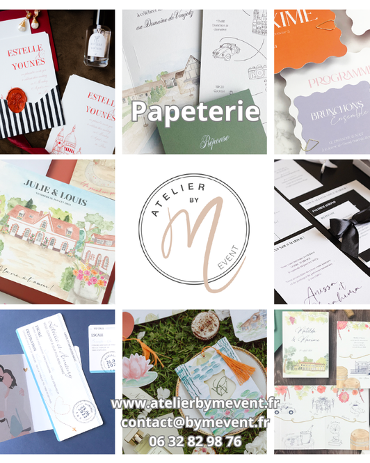 papeterie pour faire part et marque place pour table des mariés dans un mariage en Aveyron ou dans le Tarn