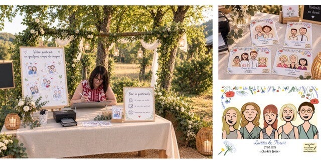 live painting directement sur les mariages