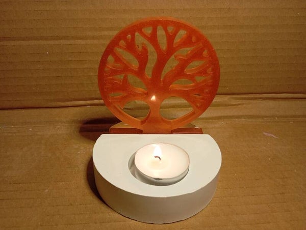 G019 - Teelichthalter mit Einschiebeschiene und Einschieber