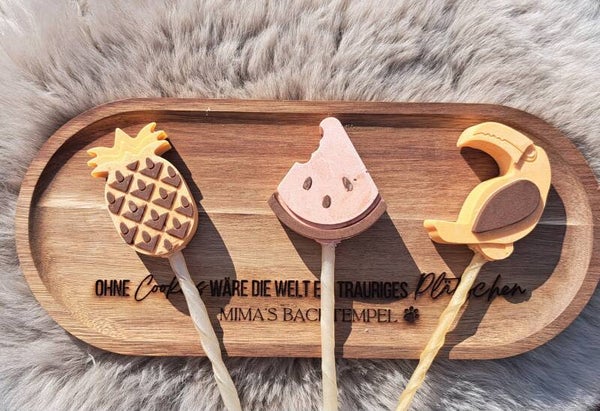 HundeLolli „Tropical“ mit Kaustange – Sommer Hundesnack mit Melone, Tukan & Ananas Design