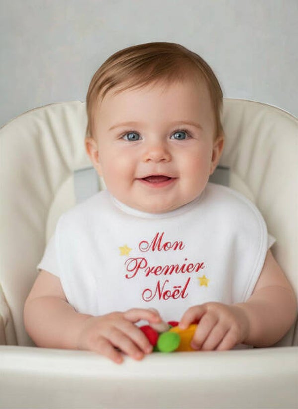 Bavoir bébé Mon Premier Noël – Bavoir de Noël pour bébé