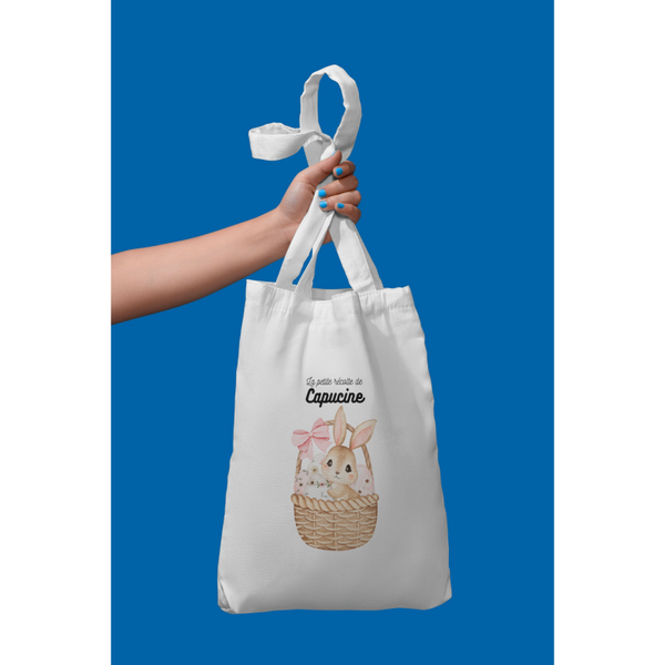 Tote bag personnalisé Pâques – Sac en toile “La petite récolte de…”