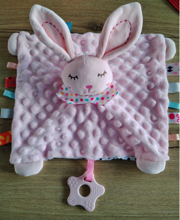 Doudou Brodé avec Anneau de Dentition