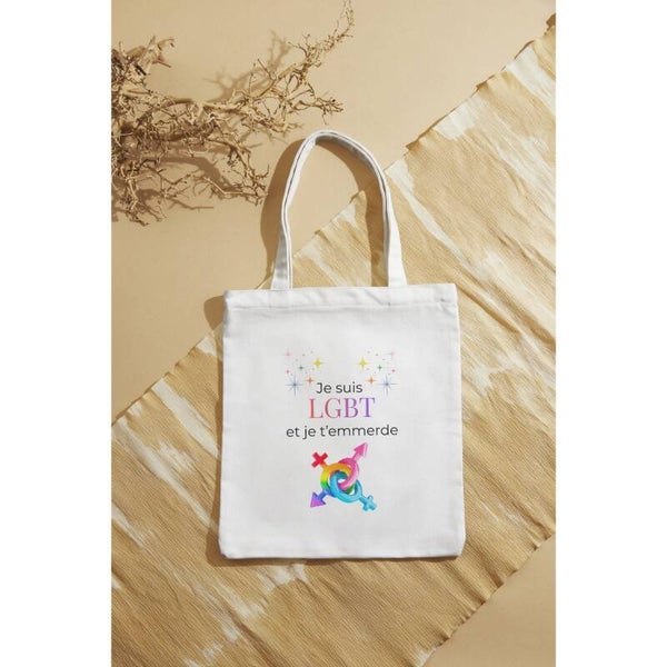 Tote Bag Humoristique LGBT – Je suis LGBT et je t’emmerde