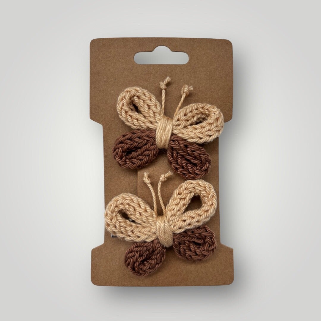 Bruine vlinder haarclips