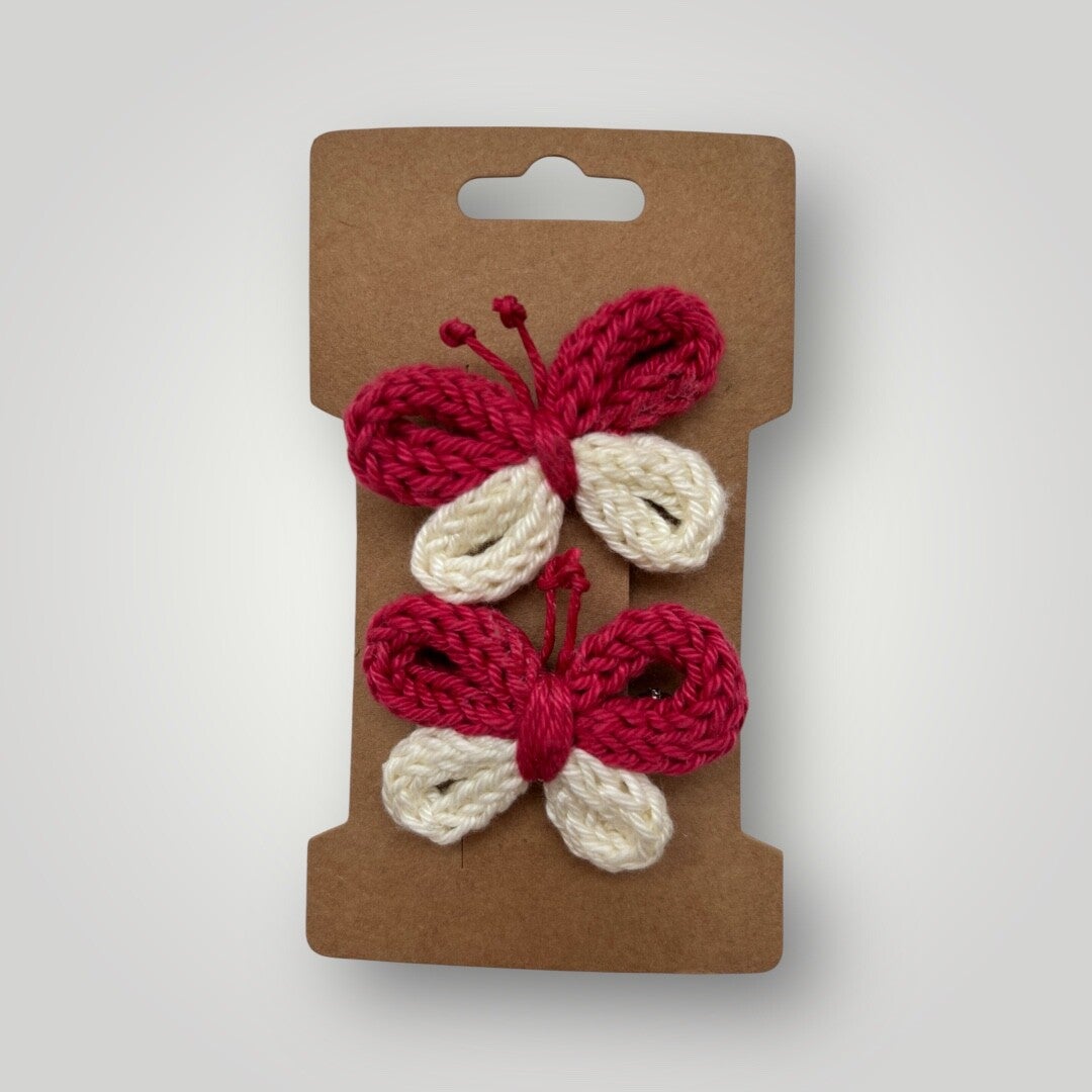 Rode vlinder haarclips