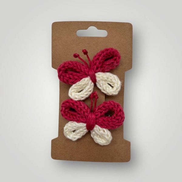 Rode vlinder haarclips