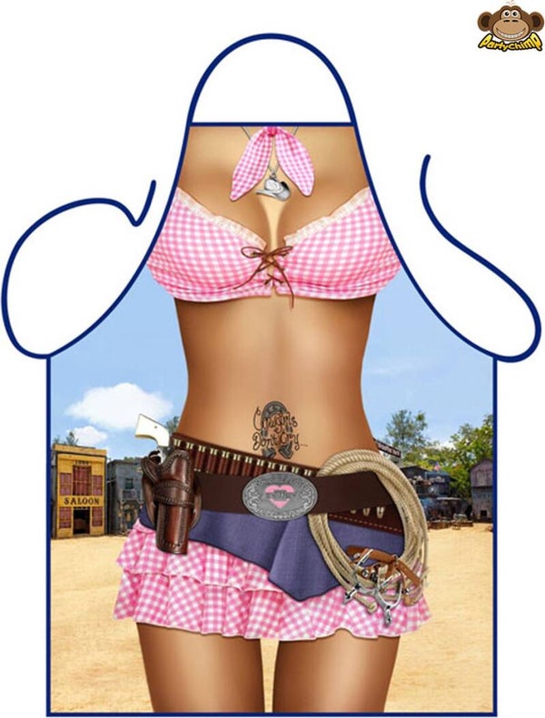 Partychimp Cowgirl BBQ schort