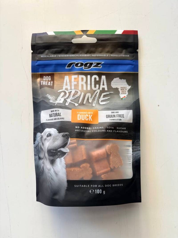 Rogz Africa Prime - Hondensnack - Eend - 100 gram