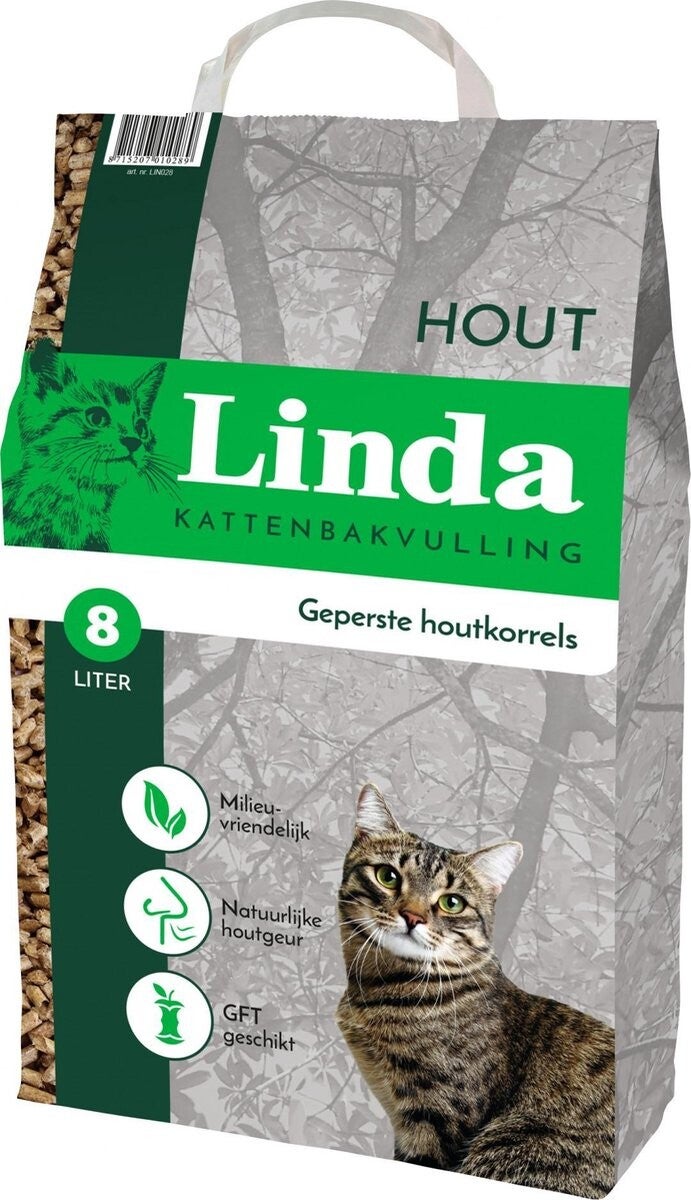 Kattenbakkorrel hout - 8 liter
