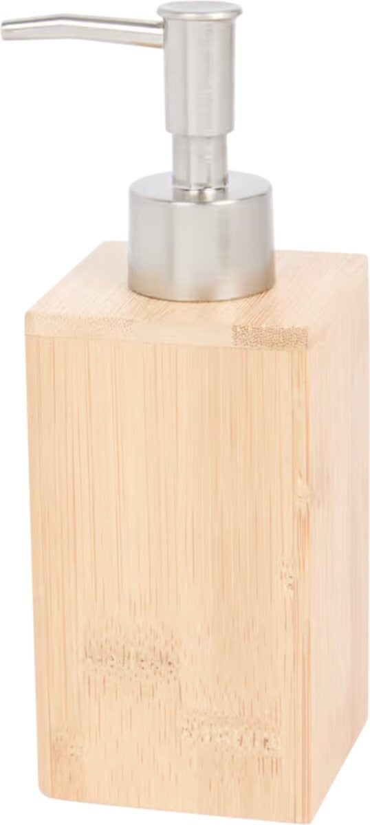 Hervulbare Zeepdispenser – Handzeep Pompje met Houtlook (Bamboe)