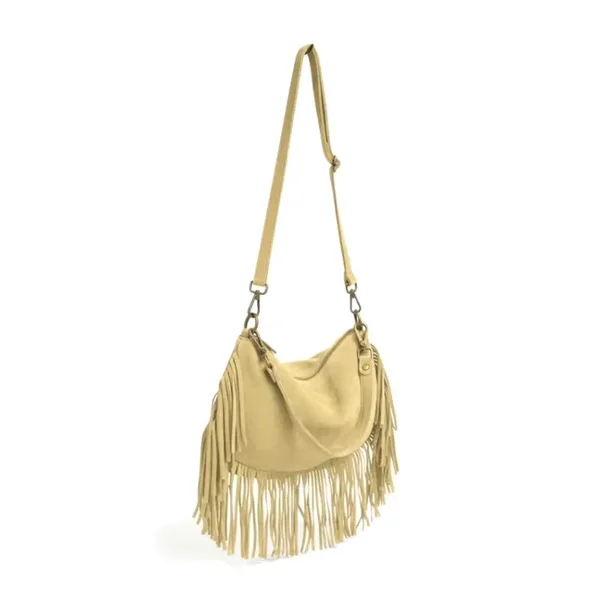 PAKA Suède Hobo Tas – Geelgroen