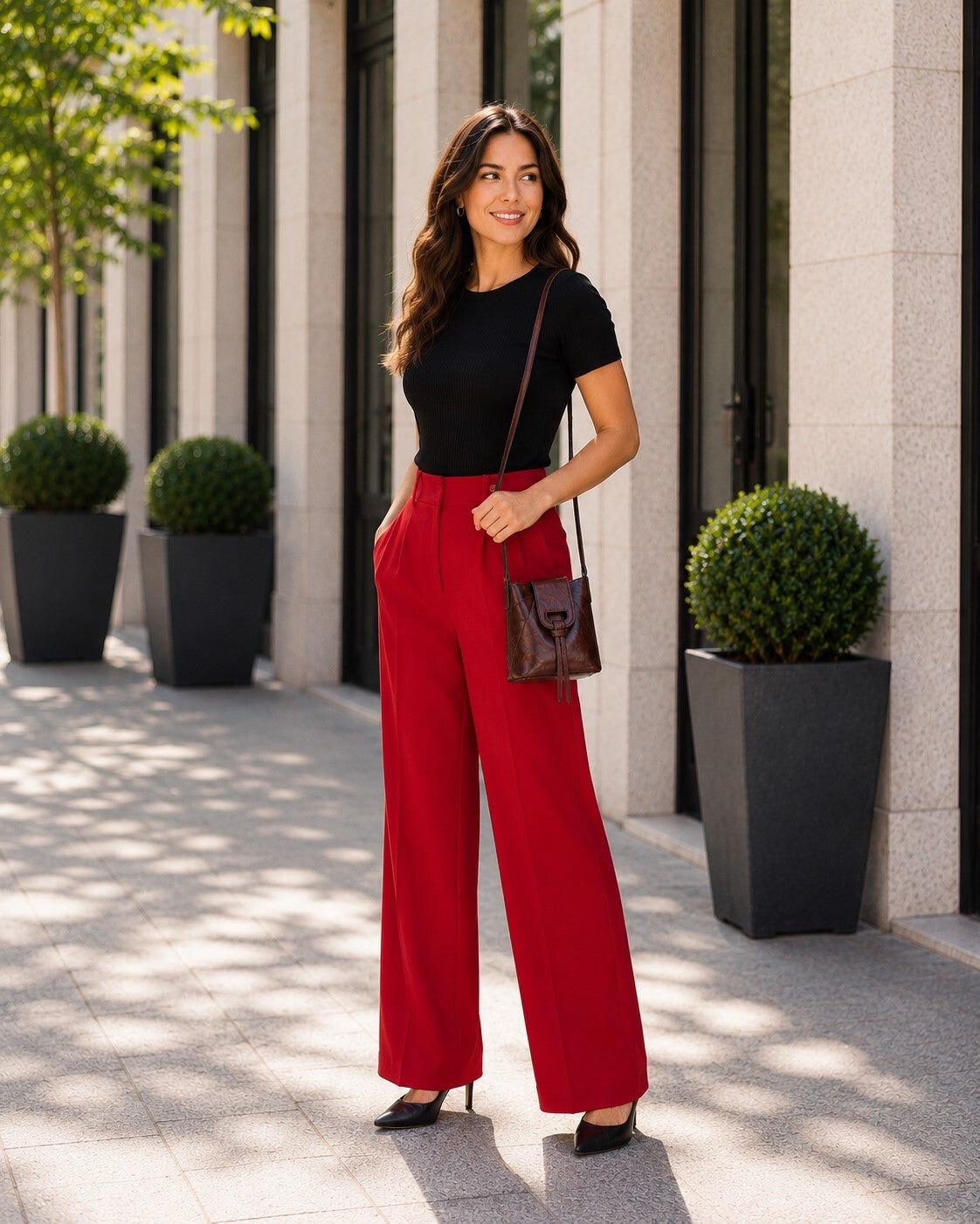 MARA – Marron Crossbodytas met Klepsluiting