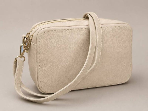 Italiaanse leren crossbody tas – Beige