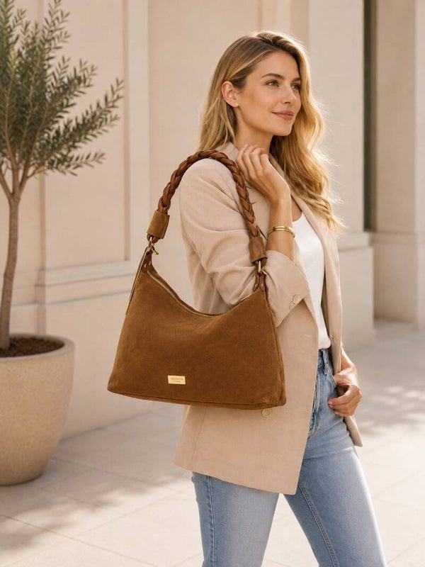 VALENTINO Creations Suède Schoudertas – Camel