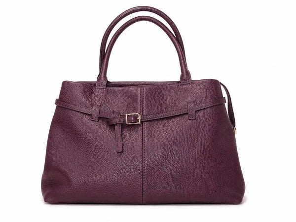 Burgundy Handtas in Italiaans Leder – Vera Pelle