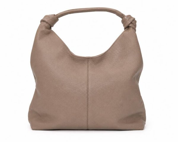 Guinine Hobo Handtas – Dark Taupe | Italiaans Leder