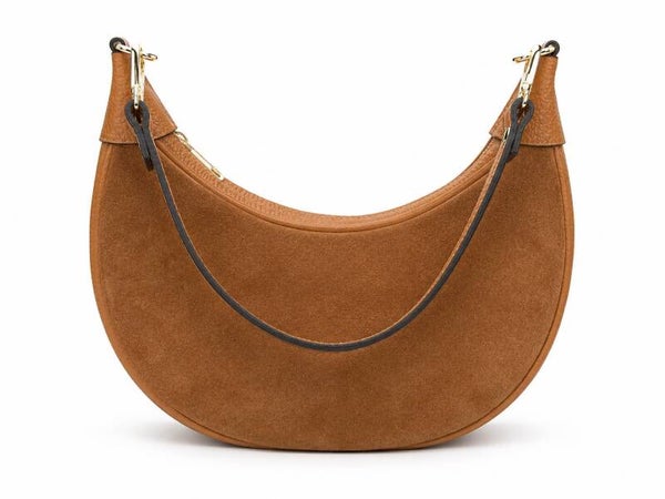Portofino Suède Hobo Handtas – Bruin | Made in Italy