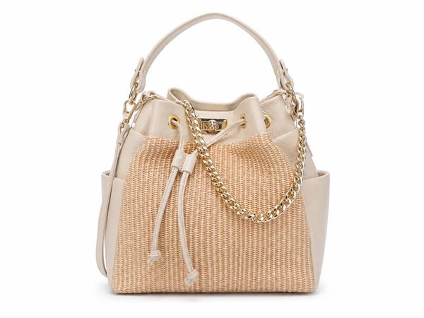 Riviera Raffia Bucket Bag – Beige
