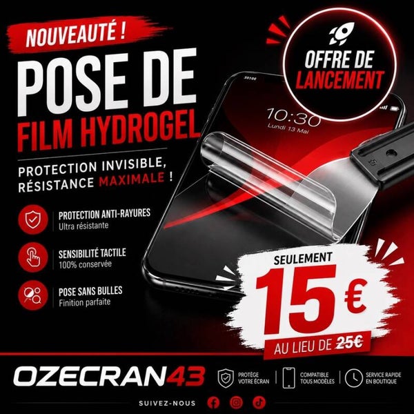 NOUVEAUTE : POSE DE FILM HYDROGEL