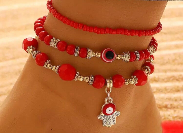 Le lot de 3 chaînettes de cheville