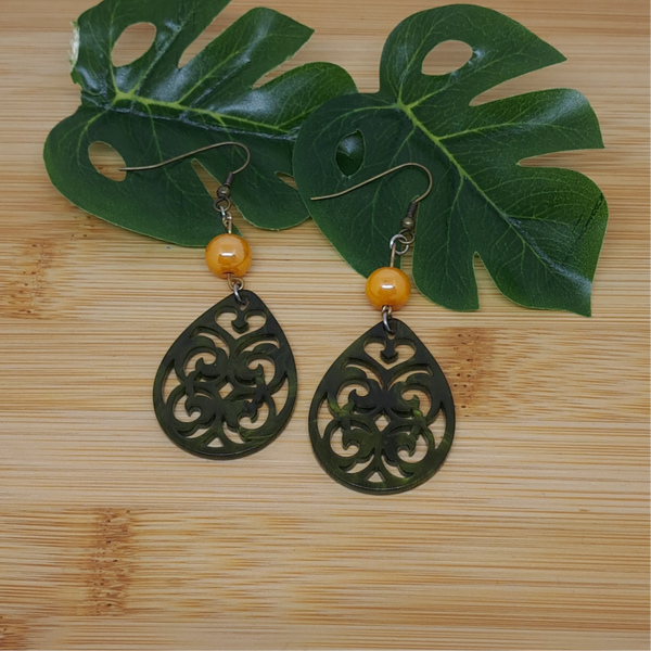 Bohemian groene oorbellen