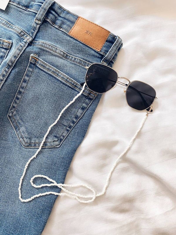 White summer zonnebril koord