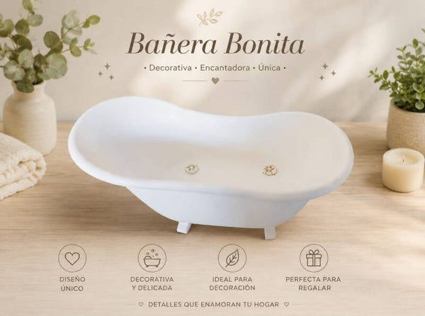 Jabonera con forma de bañera estilo retro en yeso cerámico