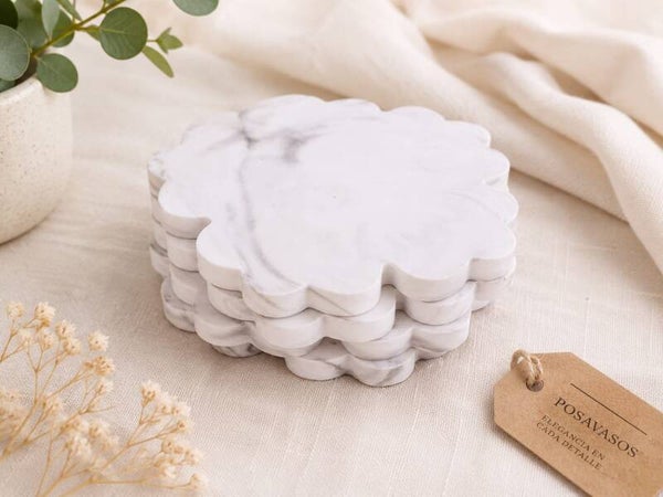 Posavasos amarmolados