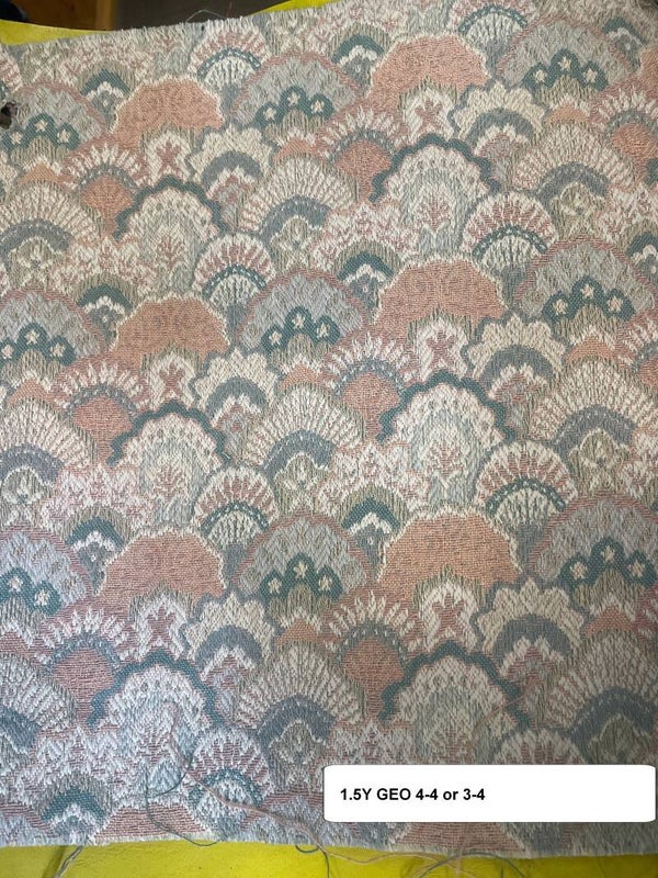 One 1.5 Yard Upholstery Fabric Geometric 4-4 or 3-4