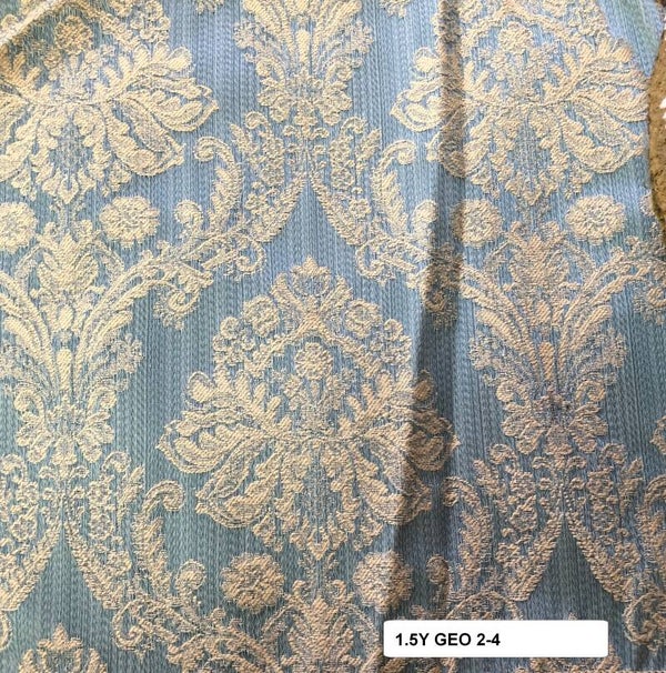 One Yard 1.5  Upholstery Fabric Paisley/Damask  2-4