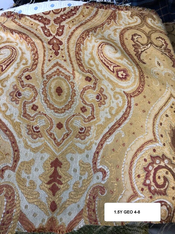 One Yard 1.5  Upholstery Fabric Paisley/Damask  4-8