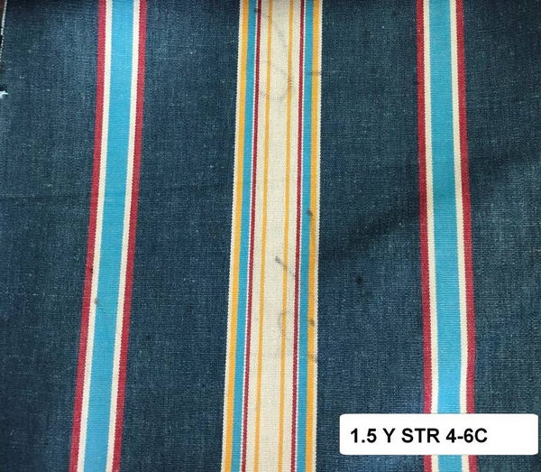 One Yard 1.5 Upholstery Fabric Striped 4-6c
