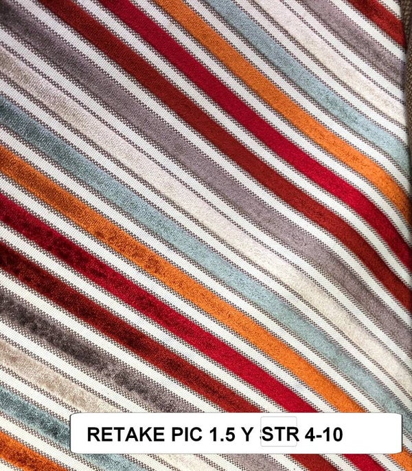 One Yard 1.5 Upholstery Fabric Striped 4-10