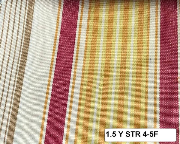 One Yard 1.5 Upholstery Fabric Striped 4-5f