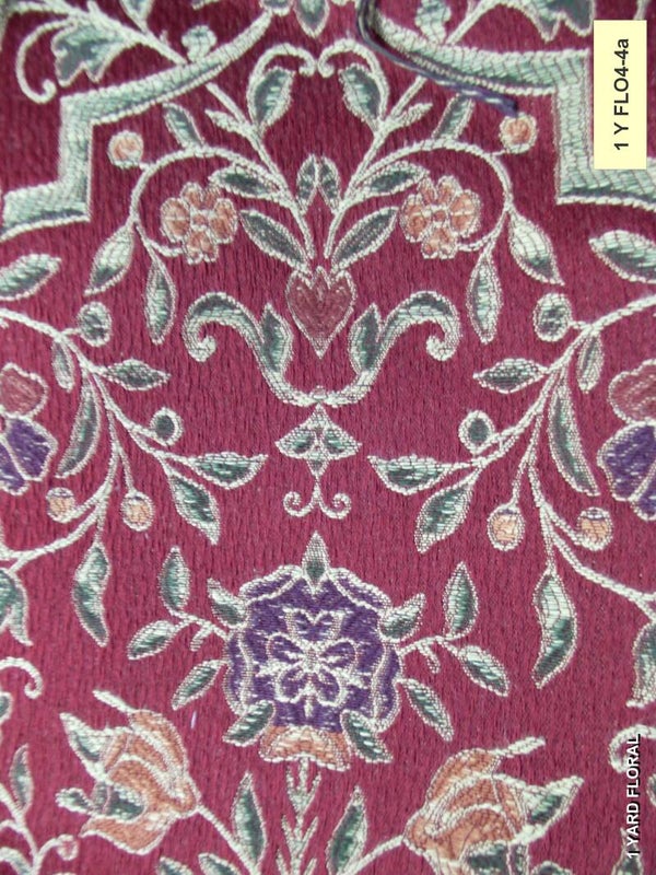 4-4a  One Yard Floral Upholstery Fabric