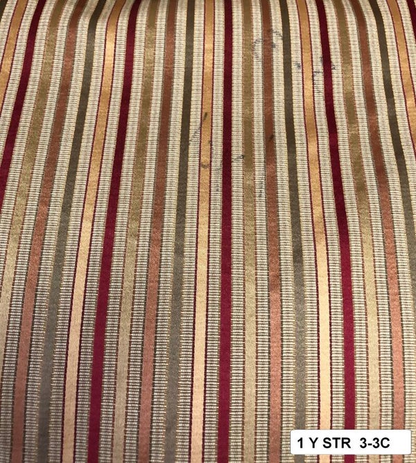 3-3 STRIPE one yard multi colored stripe upholstery fabric