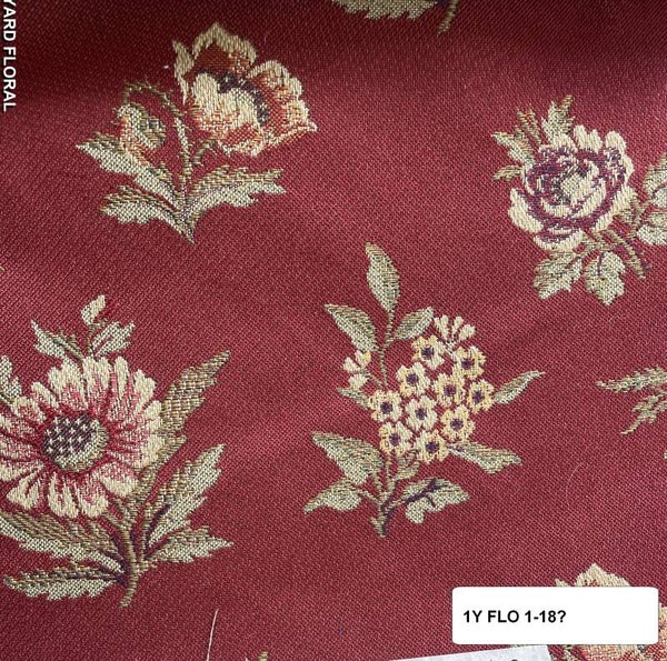 1-18  One Yard Floral Upholstery Fabric