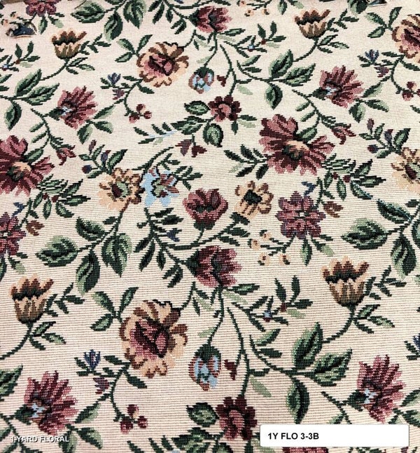 3-3b 1 yard of floral upholstery fabric multicolored