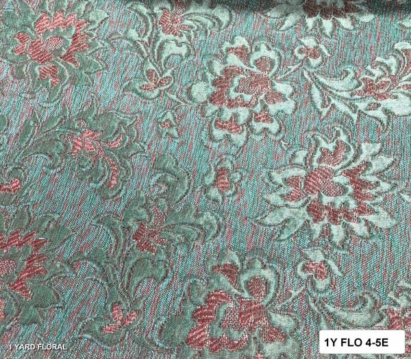 3-4hgn 1 yard of floral upholstery fabric