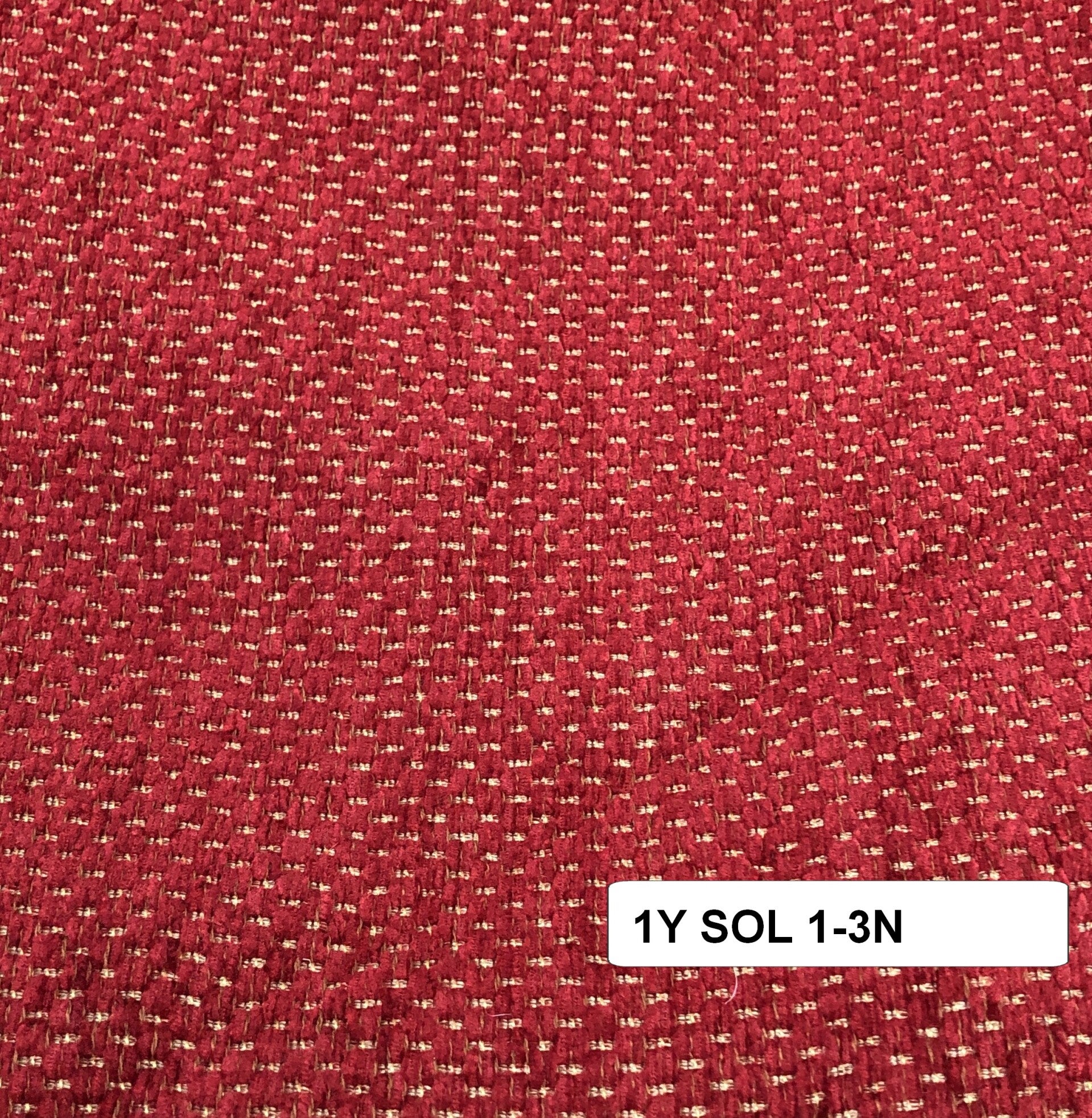 One Yard Upholstery Fabric Solid  1-3 pls red