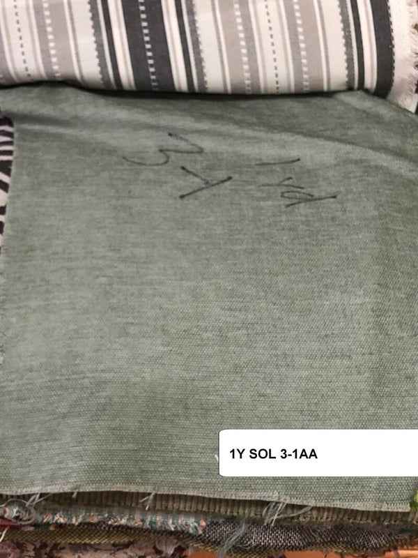 One Yard Upholstery Fabric Solid  1a pls gr