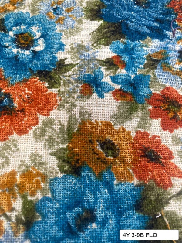Four Yards   Floral   Pattern Upholstery Fabric 3-9aa