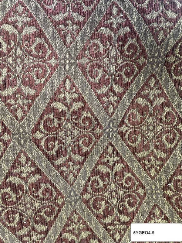 5 yards Geo  dia 4-9def burgandy and gold