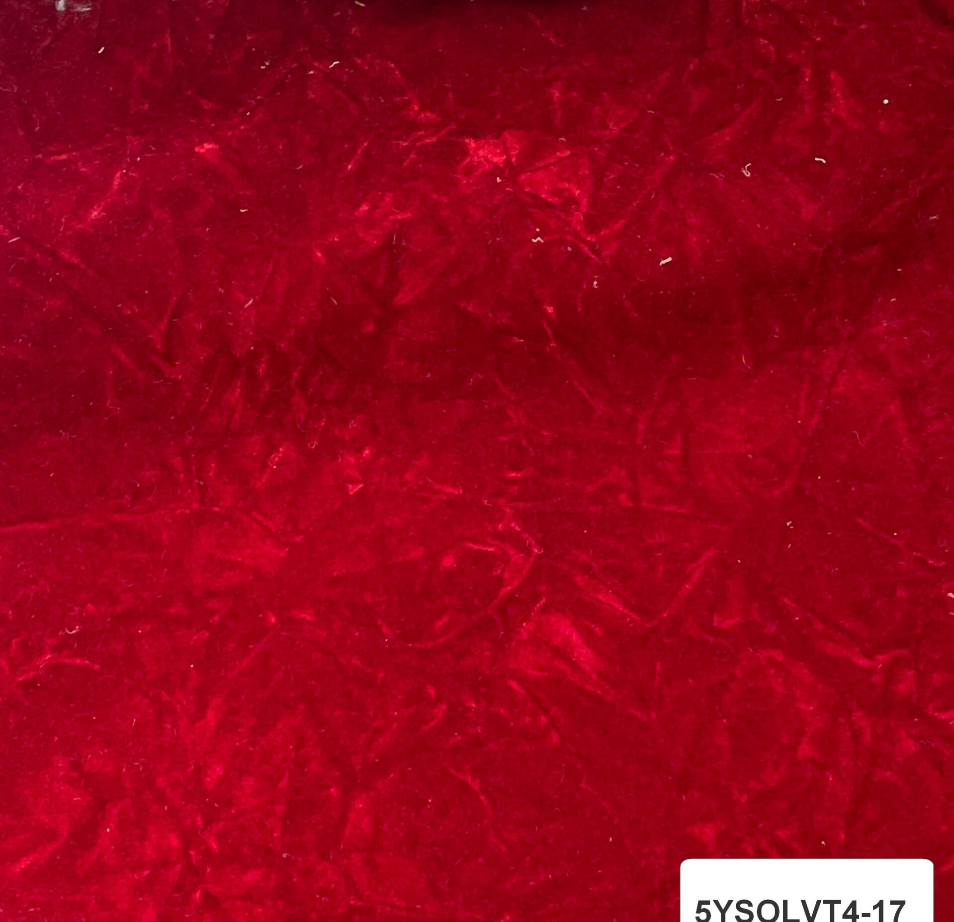 5 yards Solid Plain 4-17 red crushed velvet
