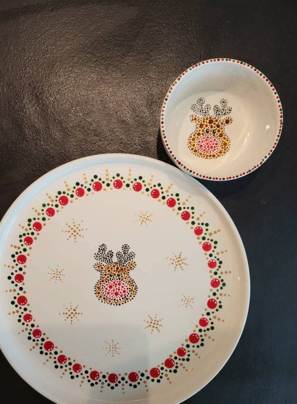Bord met klein schaaltje Rudolph