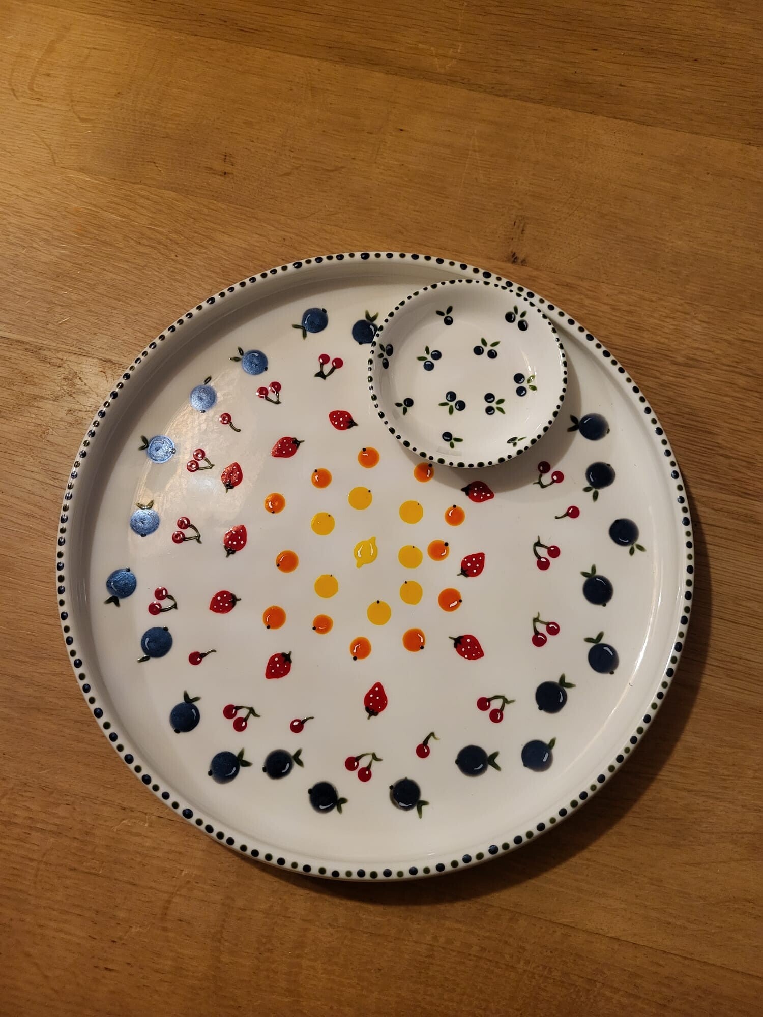 Bord met schaaltje in fruit dexign