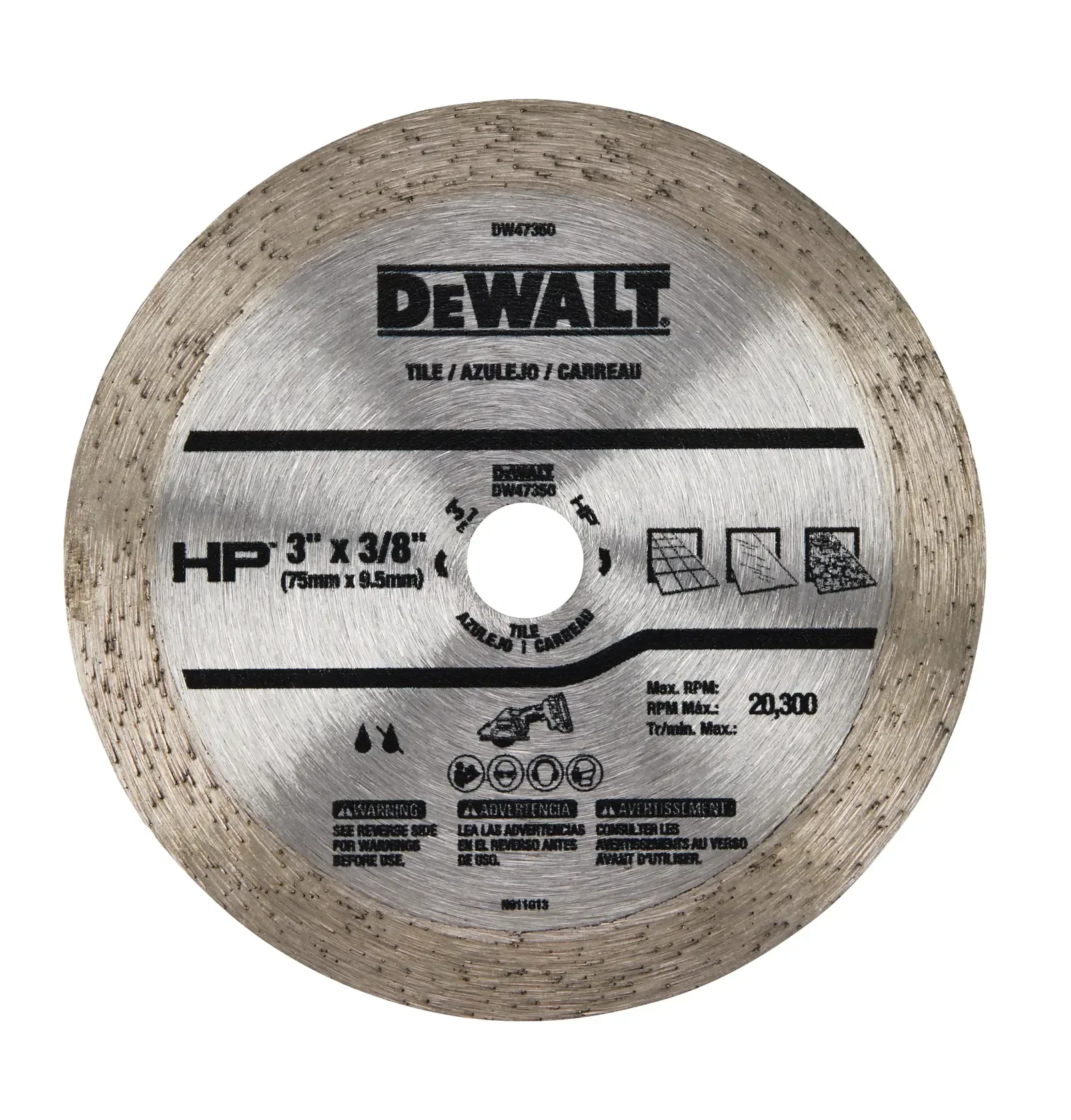 DEWALT® Disco de Corte de 3" (76mm) para Azulejo para Corte en Seco/Húmedo