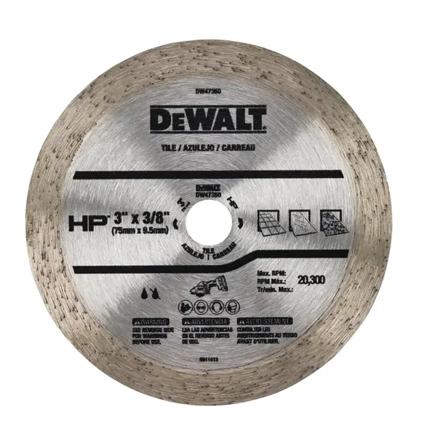 DEWALT® Disco de Corte de 3" (76mm) para Azulejo para Corte en Seco/Húmedo