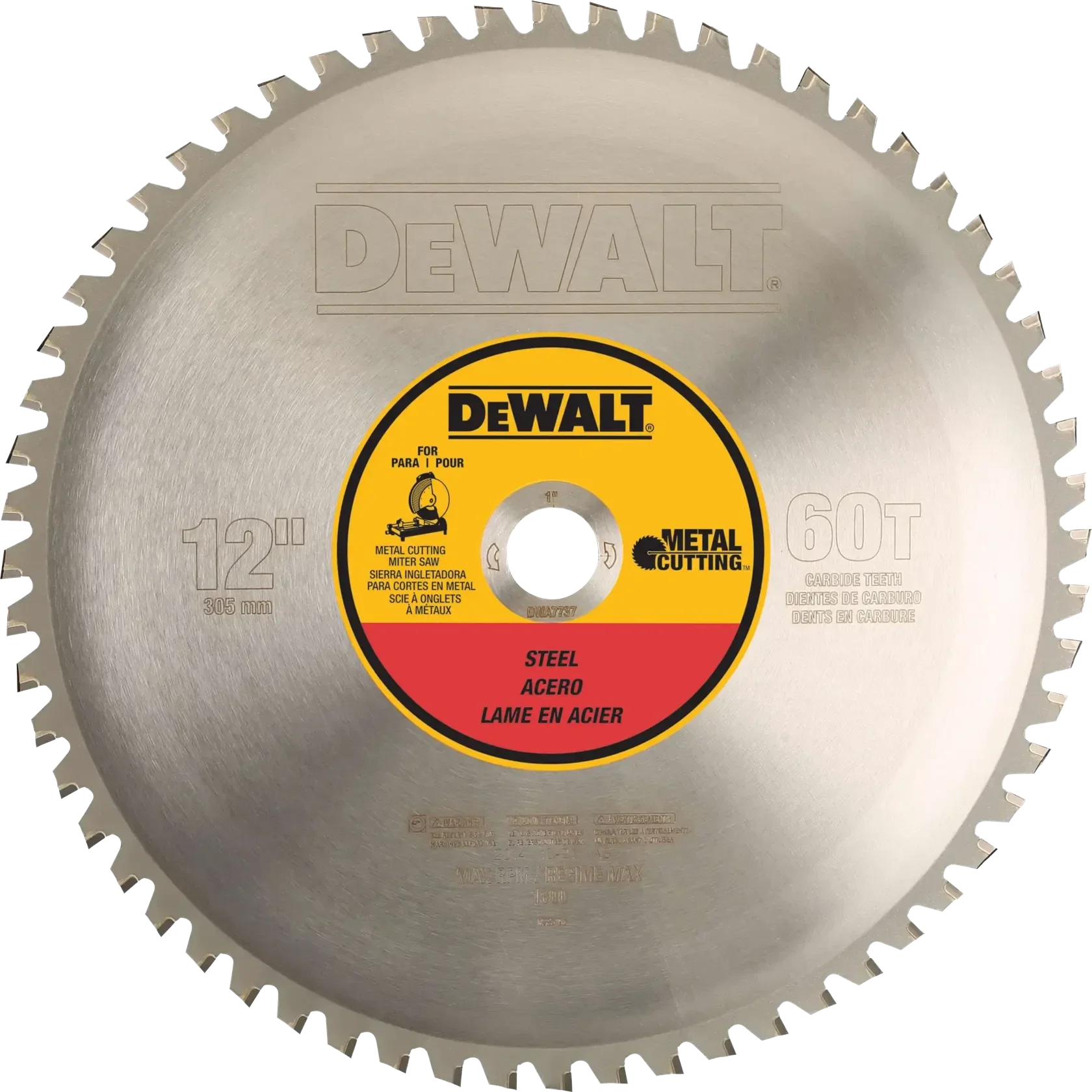 DEWALT® Disco para Tronzadora de 12" (305mm) de 60D para Corte en Metales